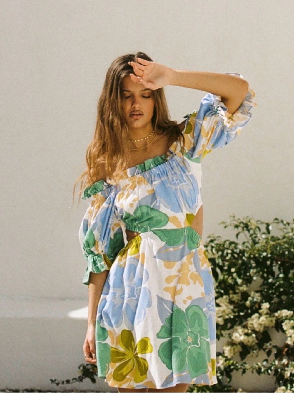 SABO Skirt Floral Print Cutout Mini Dress | Open Back Tie | Cottagecore Vacation